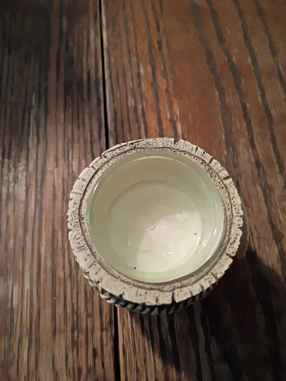 Yankee Candle 2012 Coastal Seashell Faux Wood Votive Candle Holder Grey Cream